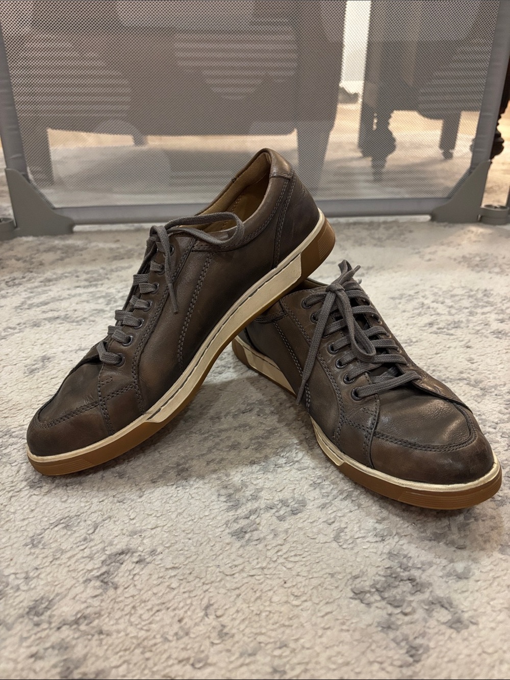 Cole Haan Brown Leather Lace-Up Sneakers